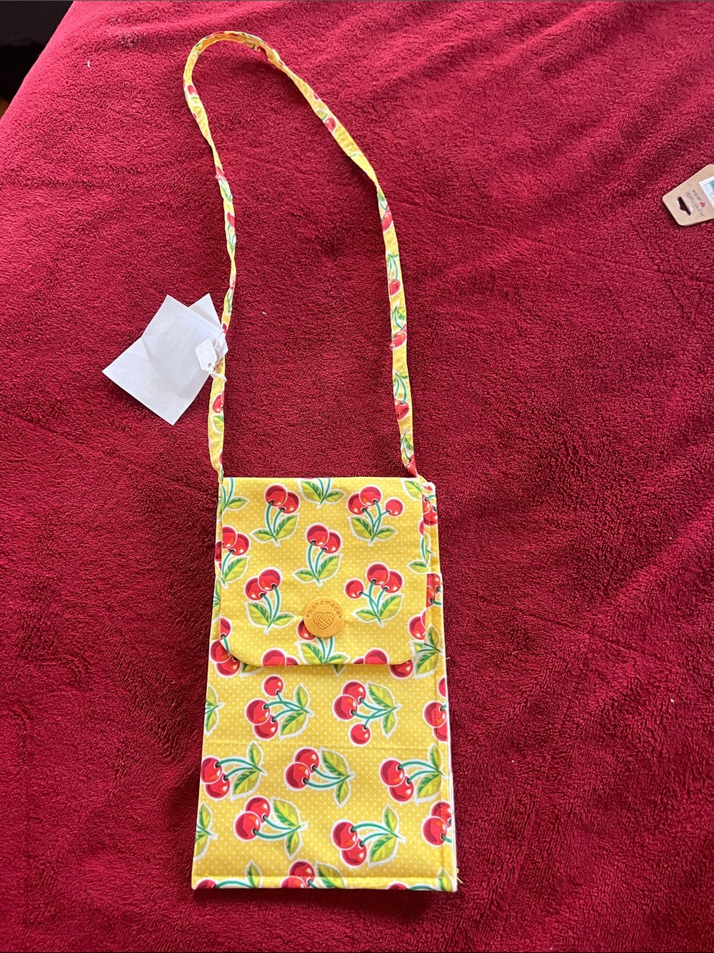 Yellow Cherry Crossbody Phone Bag
